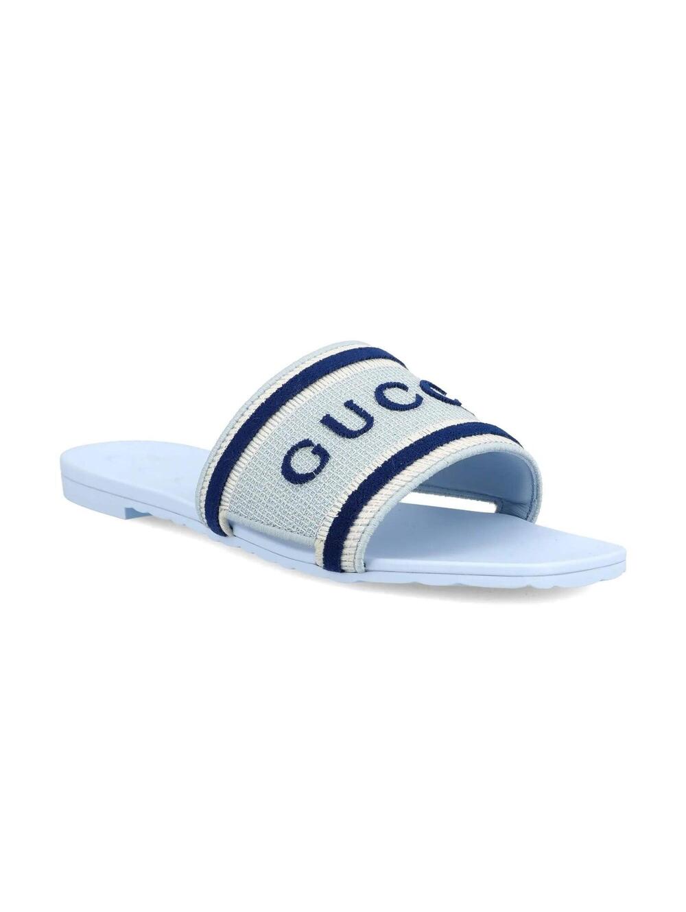 Gucci logo Striped Slide Sandals(PLEASE REQUEST YOUR SIZE BEFORE PURCHASING) - Picture 2 of 2